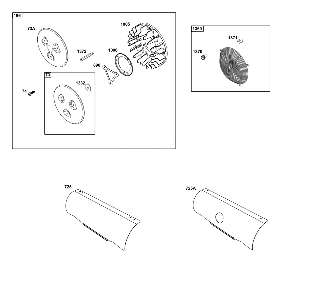 Model 54-61 Engine Accessories Catalog / Guarding Diagram and Parts List for  Briggs and Stratton Engine